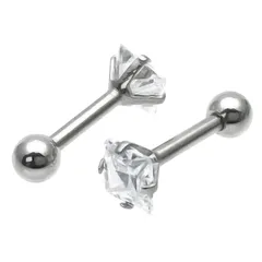 【新品】 five ships バーベル ボディピアス ラブリー ジルコニア ジュエル ボディーピアス 2個セット 16G [7DZJ] (四角) 1
