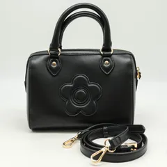 マリークヮント デイジー クラシカル ミニボストン ショルダーバッグ 2way 鞄 ブランド レディース ブラック MARY QUANT 【中古】