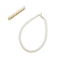 【新品】 MILASIC マグネットブローチ＋パールネックレス 2点セット 7連 連パール 磁石 ピン不要 穴あけ不要 上品 フォーマル セレモニー 入学式 卒業式 式典 冠婚葬祭 パーティー レディース アクセサリ おしゃれ 華やか シンプル 簡単 ワン 1