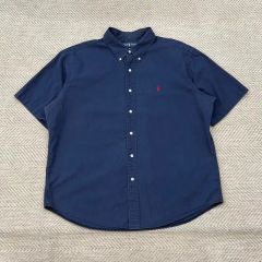 ラルフローレン 現行タグ オックスフォード 半袖シャツ 総柄 Lサイズ ポロラルフローレン 現行タグ オックスフォード 半袖 シャツ ボタン