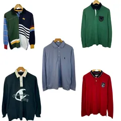 POLO RALPH LAUREN ポロ ラルフローレン Champion チャンピオンなど 古着アソート 5着セット アメカジ ラガーシャツ ポロシャツ 長袖 メンズ 古着 ストリート スポーツMIX
