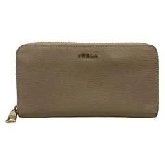 FURLA(フルラ) 長財布 - グレーベージュ ラウンドファスナー レザー