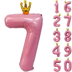 【在庫セール】40インチ 数字7 ピンク 風船 誕生日 飾り付け バルーン ナンバーバルーン ハッピーバースデー 記念日 数字 パーティー ウェディング