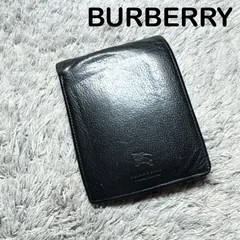 BURBERRY バーバリー 二つ折り財布 本革 レザー ブラックのサムネイル