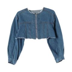 パーバーズ ライトブルー クロップドデニムジャケット - メルカリ