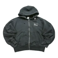 (即配) NIKE x STUSSY ブラック 起毛 フード ジップアップ