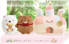 [グッズ] 『映画 すみっコぐらし ツギハギ工場のふしぎなコ』てのりぬいぐるみセット（しろくま・くまのぬいぐるみ・工場） [(キャンセル不可)(映像商品は含まれません)] [DVD]