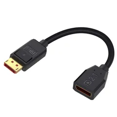 Duttek DisplayPort 2.1延長ケーブル短い、ショートアップアングルディスプレイポートオスメス延長ケーブル [16K@30Hz、8K@120Hz、4K@240Hz] デュアルモニター、RTX 5090/4090、240Hzゲーミング6 ...のサムネイル