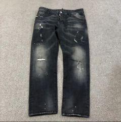 DSQUARED2 ブラックデニム ダメージ加工 ペイント加工ブラック 46