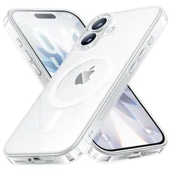 【新品】 NIMASO iPhone 17 用 ケース MagSafe対応 クリア 背面 強化ガラス 9H硬度 米軍MIL規格 SGS認証 傷つけ防止 耐衝撃 透明 薄型 バンパー 黄変防止 マグネット搭載 マグセーフ対応 保護カバー ワイヤレス充電対応  0