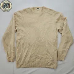 【美品】UNIQLO ユニクロ プレミアムラムウール クルーネックセーター L オフホワイト 毛100% 完売品 清潔感 万能