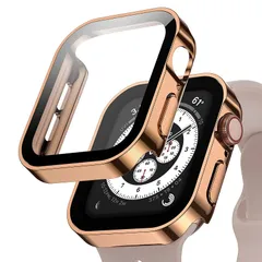 Singiuzoo Apple Watch 用 防水ケース 45mm 44mm 41mm 40mm アップルウォッチ ケース 3D直角エッジデザイン 保護 アップルウォッチ Series 9/8/7 カバー ガラスフィルム 一体型 高透過率 硬度9H 一体 0