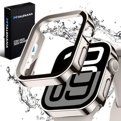 TALENANA for Apple Watch防水ケース 46/42mm アップルウォッチ保護ケース 強化ガラスフィルム メッキ加工 一体型 対応Apple Watch Series 11/10 42mm 全面保護 耐衝撃 3D直角エッジデザイン PC素 1