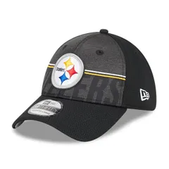 ニューエラ メンズ アクセサリー 帽子 Tシャツ Mens New Era Black Pittsburgh Steelers 2023 NFL Training Camp 39THIRTY Flex Fit Hat Black ブラック