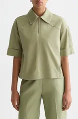 スコッチアンドソーダ レディース トップス シャツ コットン Scotch Soda Short Sleeve Cotton Blend Utility Shirt Oil Green グリーンのサムネイル