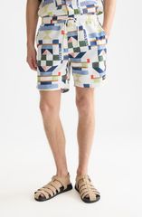 Scotch & Soda Men's Swim Trunks - Patchwork Print Swim Trunks - Patchwork Infinity