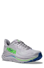 ホカオネオネ メンズ シューズ スニーカー HOKA Clifton 10 Running Shoe Wide Width Available Ash Grey Neon Green グレー