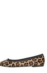 プリティ・バレリーナ レディース シューズ パンプス Pretty Ballerinas Round Toe Leopard Ballet Flat Black ブラックのサムネイル