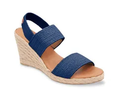 アンドレア アース レディース シューズ サンダル Andre Assous Allison Espadrille Wedge Sandal Navy ネイビーのサムネイル