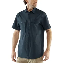 フェールラーベン メンズ トップス シャツ 半袖 Fjallraven Abisko Trekking ShortSleeve Shirt Mens Dark Navy ネイビーのサムネイル