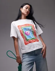 トップショップ レディース トップス Tシャツ プリント シャツ ジャージー グラフィック Topshop jersey graphic Eden Roc holiday print tshirt Wのサムネイル