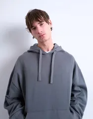 トップマン メンズ アウター パーカー・スウェット Topman heavyweight oversized hoodie in charcoal チャコールのサムネイル