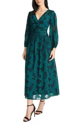 マギーロンドン レディース トップス ワンピース ミディ Maggy London Long Sleeve Midi Dress Emerald エメラルド