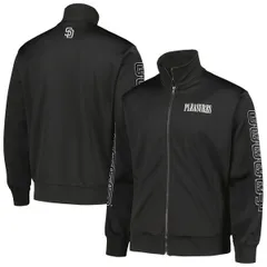 プレジャーズ メンズ アウター ジャケット・ブルゾン Mens PLEASURES Black San Diego Padres Pitcher FullZip Track Jacket Blackのサムネイル