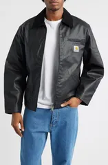 カーハート メンズ アウター ジャケット・ブルゾン コットン コート Carhartt Work In Progress OG Dean Coated Cotton Jacket Black ブラック