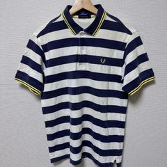 FRED PERRY Ssize 半袖ポロシャツ 刺繍ロゴ 紺色 ネイビー - メルカリ