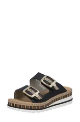 リーカー レディース シューズ ヒール サンダル Riekeregina 55 Slide Sandal Schwarz Beige ベージュのサムネイル