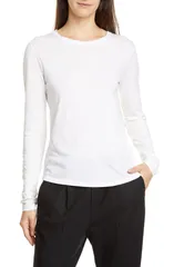 ヴィンス レディース トップス Tシャツ クルーネック Vincessentialong Sleeve Crewneck Tee Optic White ホワイトのサムネイル