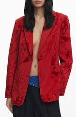 デジグアル レディース アウター ジャケット・ブルゾン フラワー柄 ブレザー フラワー Desigual Tonal Floral Blazer Orange Red レッドのサムネイル