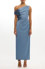 シグニフィキャント・アザー レディース トップス ワンピース プリーツ ワンショルダー サテン Significant Other Alyssa Pleated OneShoulder Satin Gown Iron