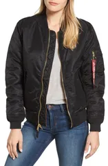 アルファインダストリーズ レディース アウター ジャケット・ブルゾン Alpha Industries MA1 W Bomber Jacket Black ブラックのサムネイル