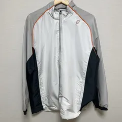 (^w^)b Prince プリンス ウィンドブレーカー 軽量 スタンドネック テニス ランニング ジョギング ウォーキング 長袖 フルジップ スタンドカラー 切り替えデザイン サイドポケット 白 ホワイト  メンズ サイズM　OM12090HGのサムネイル