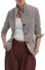 ラグアンドボーン レディース アウター ジャケット・ブルゾン プリント コットン ブレザー rag bone Slade Grid Print Cotton Blend Blazer Brown Gr