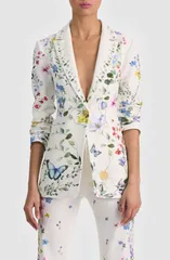 アリス アンド オリビア レディース アウター ジャケット・ブルゾン フラワー柄 プリント ブレザー フラワー Alice Olivia Breann Floral Print Blazer Twisのサムネイル