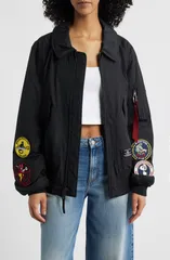 アルファインダストリーズ レディース アウター ジャケット・ブルゾン リラックスフィット Alpha Industries Patch Detail Relaxed Fit Flight Jacketのサムネイル