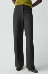 セオリー レディース ボトムス レギンス ワイドレッグ パンツ Theory Mlange Wide Leg Pants Charcoal Melange チャコール