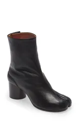 マルタンマルジェラ レディース シューズ ブーツ・レインブーツ レザー Maison Margiela Tabi Leather Boot Black ブラック