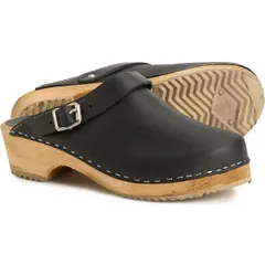 ミア レディース シューズ スニーカー レザー MIA Made in Europe Alma Swedish Clogs Leather For Women Black ブラックのサムネイル