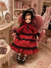 No.513【赤いちご柄】22センチドール ハンドメイド服 - メルカリ