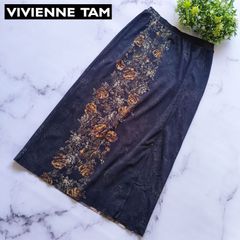 VIVIENNE TAM 華やか お花柄 パワーネット ロング スカート - メルカリ