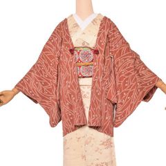 ユ11着物 小紋単衣 小千谷 麻 幾何学 正絹 手縫い仕立て - メルカリ