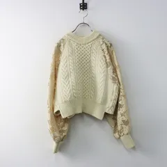 バイオレットルーム VIOLETTE ROOM ウールニット切替セーター 花柄 レース F ホワイト系／【2400014956962】のサムネイル