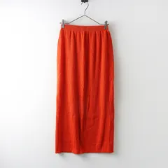 新品未使用 ジーナシス JEANASIS ラメリブナロースカート F＼オレンジ イージー ゴム タイト スリット ラメ【2400014950731】のサムネイル