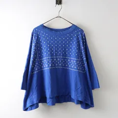 45R 45rpm フォーティファイブアール ドットバンダナの刺繍ビッグTシャツ ブルー／トップス 半袖 【2400014943870】のサムネイル