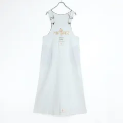 ピンクハウス★可愛いキューピープリント♪ロゴワッペン ホワイトデニム サロペット ジャンパースカート 白系 z19925のサムネイル