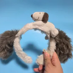 USJ ユニバーサル コスプレ キャラクター グッズ ぬいぐるみ グレー SNOOPY カチューシャ